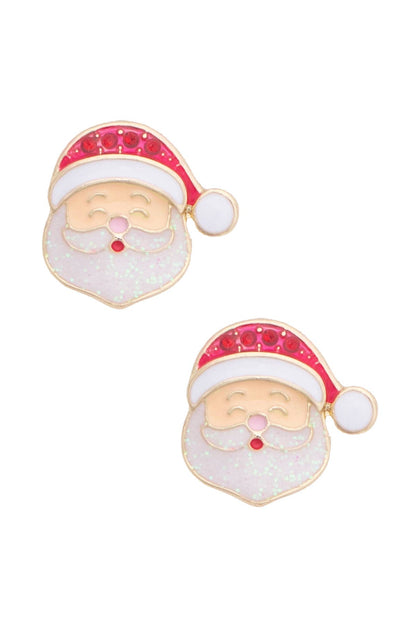 Very Merry Santa Stud Earrings in Multi