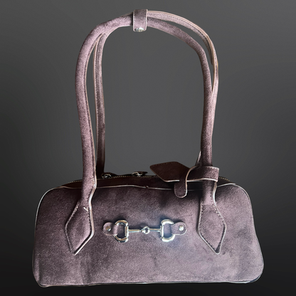 Western Equestrian Handbag Palomino Snaffle Bit Suede Purse