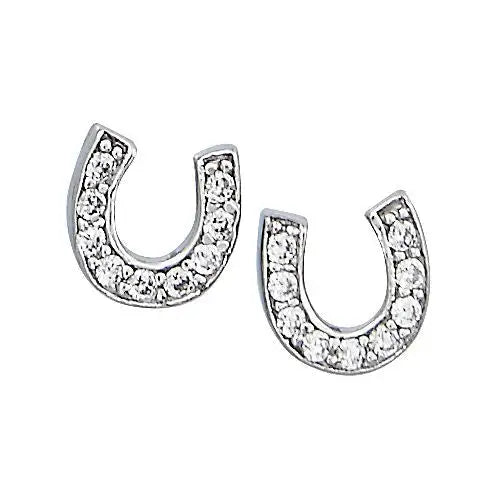 Sterling Silver Mini Horseshoe Earrings