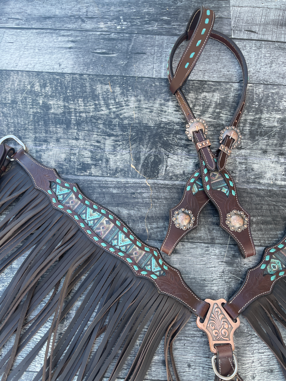 Maverick Fringe Headstall and Breast Collar Set