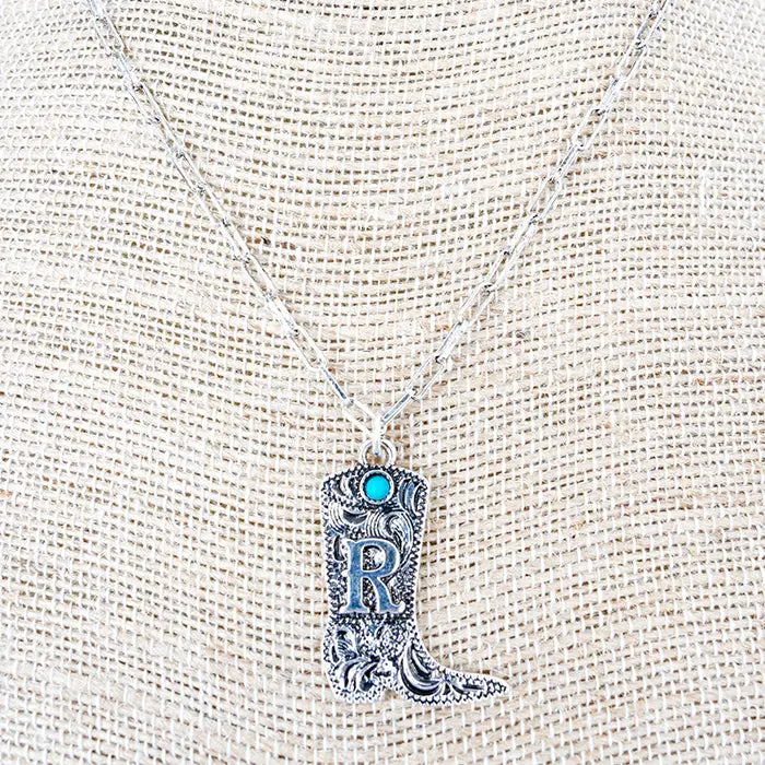 TIPI Boot & Brand Turquoise Silvertone Necklace