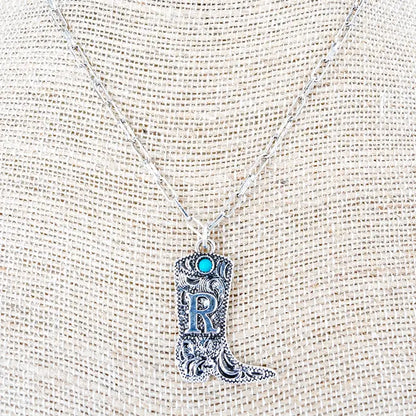 TIPI Boot & Brand Turquoise Silvertone Necklace