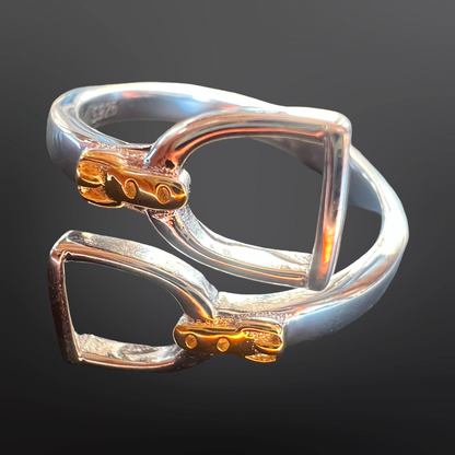 Equestrian Stirrup Iron Ring Sterling Silver Adjustable