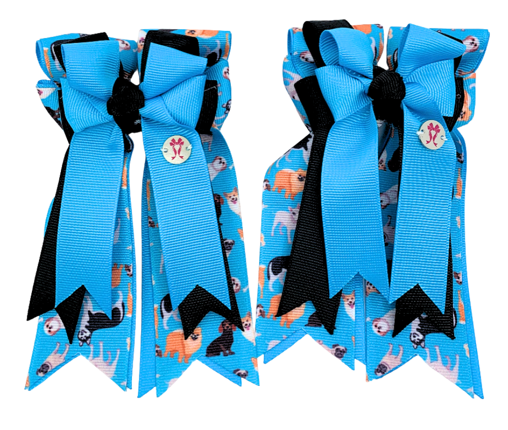 PonyTail Bows- Happy Dogs