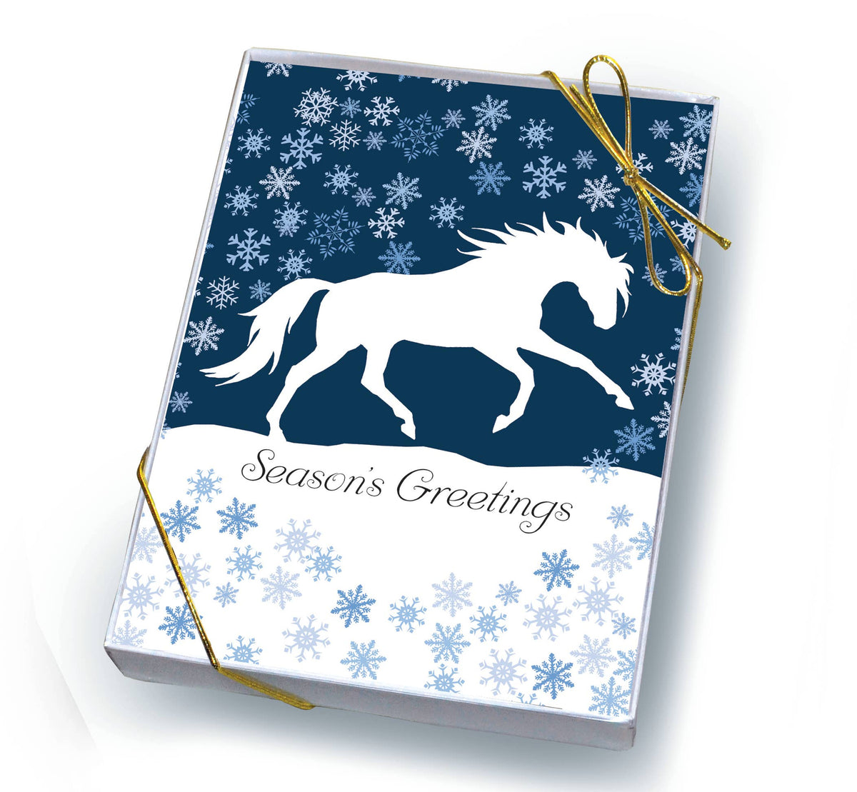 Horse Boxed Christmas Cards | White Cantering | 8 Holiday