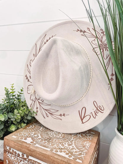 Engraved Floral Hat