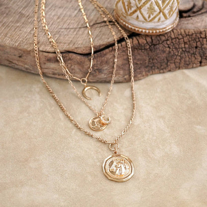 Moonlit Rider – Layered Horse Coin Necklace