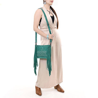 American Darling Western Genuine Suede Leather Crossbody Bag