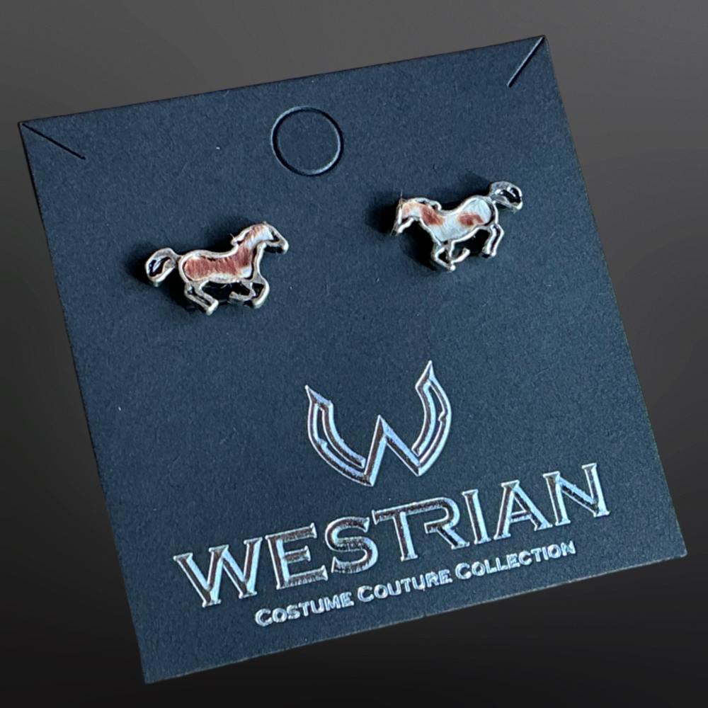 Paint Horse Hair On Stud Earrings