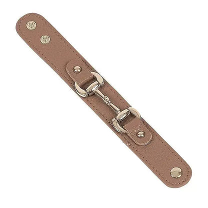 Leather W/Gold Tone Snaffle Bit Bracelet