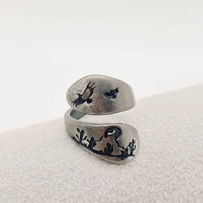 Vintage Ring Desert Night Cactus Ring