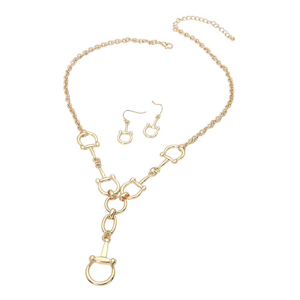 Metal Equestrian Horseshoe Link Necklace