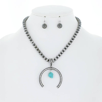 Western Naja Pendant Navajo Pearl Beaded Necklace Set