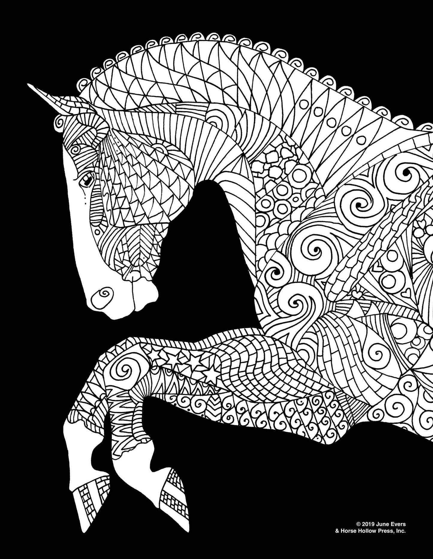 Pretty Horses Kit / 6 Drawings to Color / 24-Colored Pencils