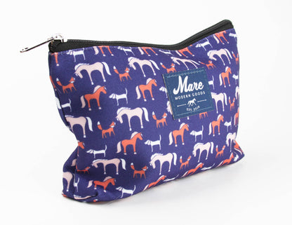 Foxy Print Zipper Pouch