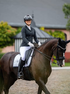 Equestrian Stockholm Dressage Saddle Pad Modern White Black Edition - Full