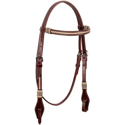 Latigo Headstall W/Rawhide Lace + Black Accent