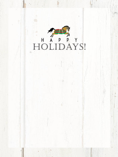 Horse Boxed Christmas Cards / Blankets Wreath / 8 Holiday