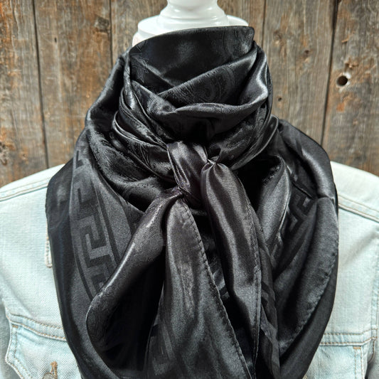 35X35" Black Jacquard Wild Rag/Scarf WR4039