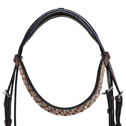Bonn Crank - Leather Dressage Horse Bridle With Flash