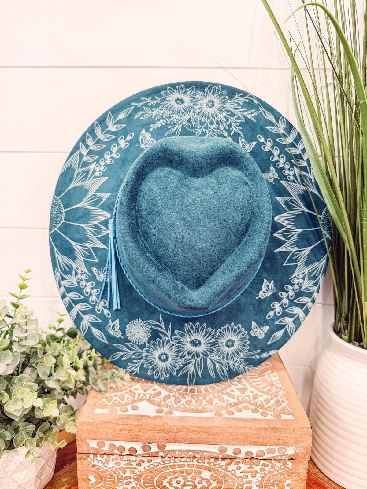 Floral Print Heart Hat
