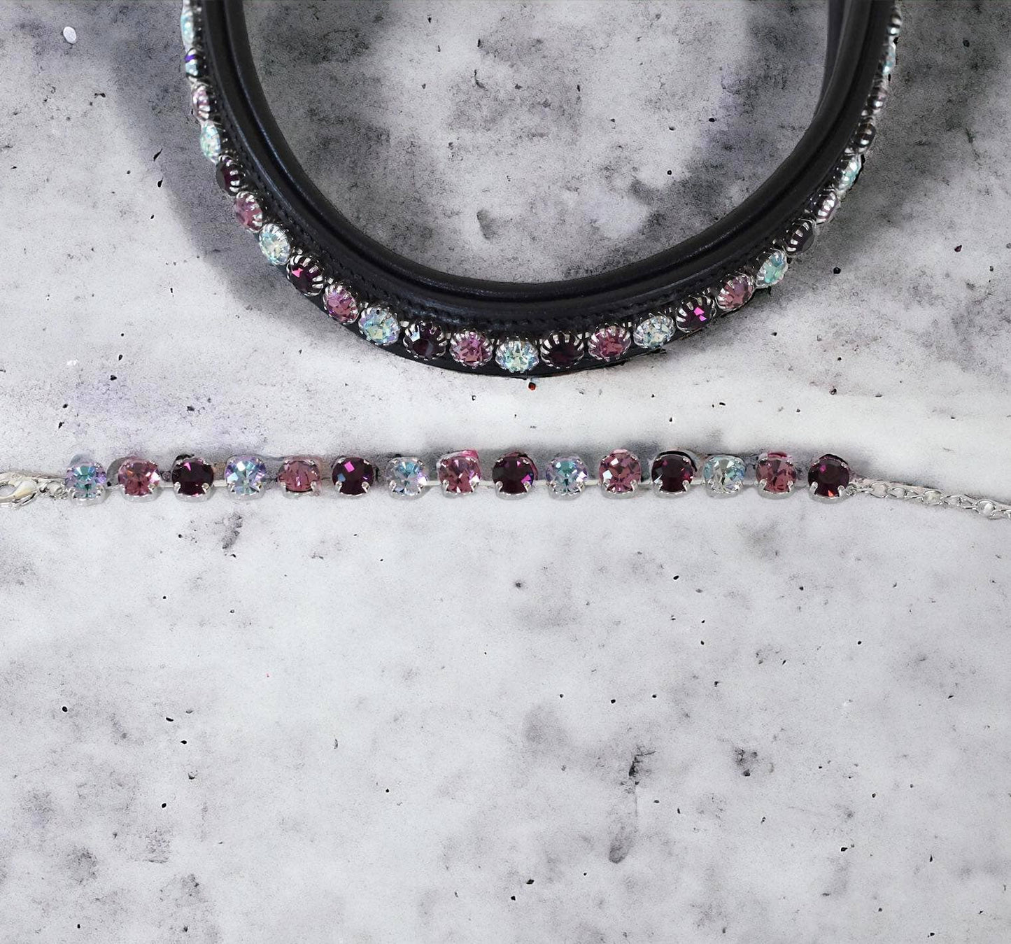 Browband with quick snap and Preciosa crystals