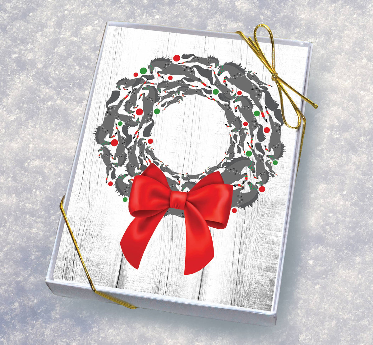 Horse Boxed Christmas Cards | Wreath Jumper | 8 Holiday