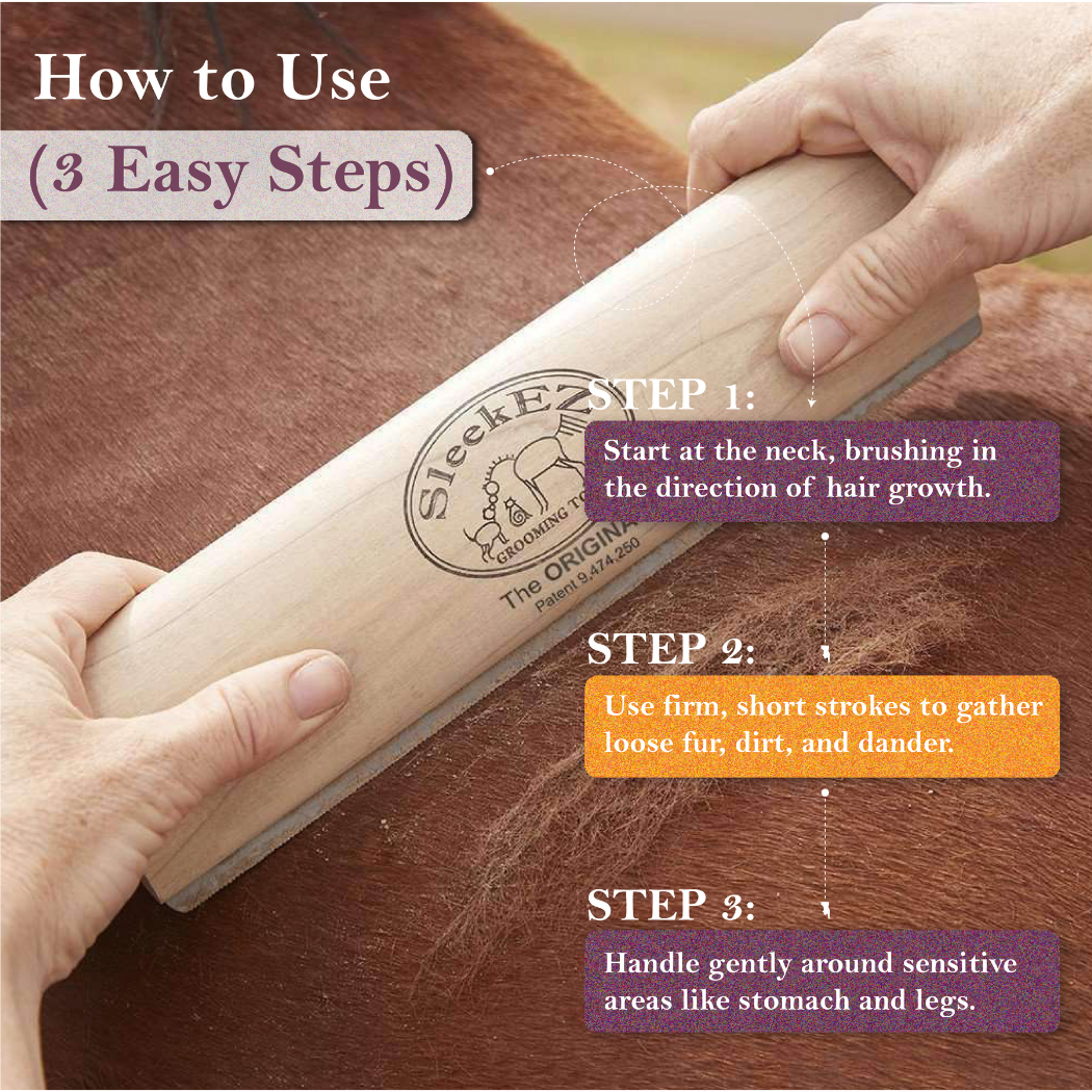 SleekEZ® Horse Brush for Shedding and Grooming (10 inch)