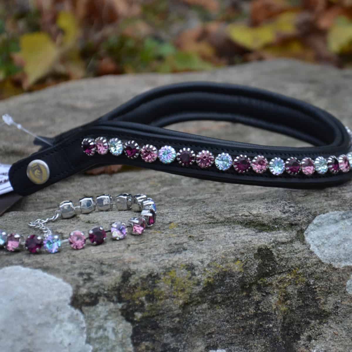 Browband with quick snap and Preciosa crystals