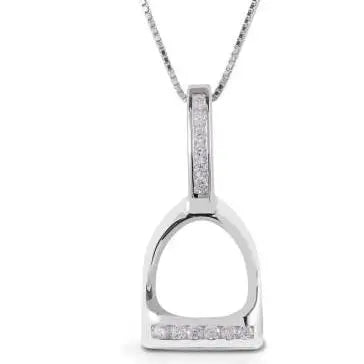 Sterling Silver & Cz Stirrup Necklace