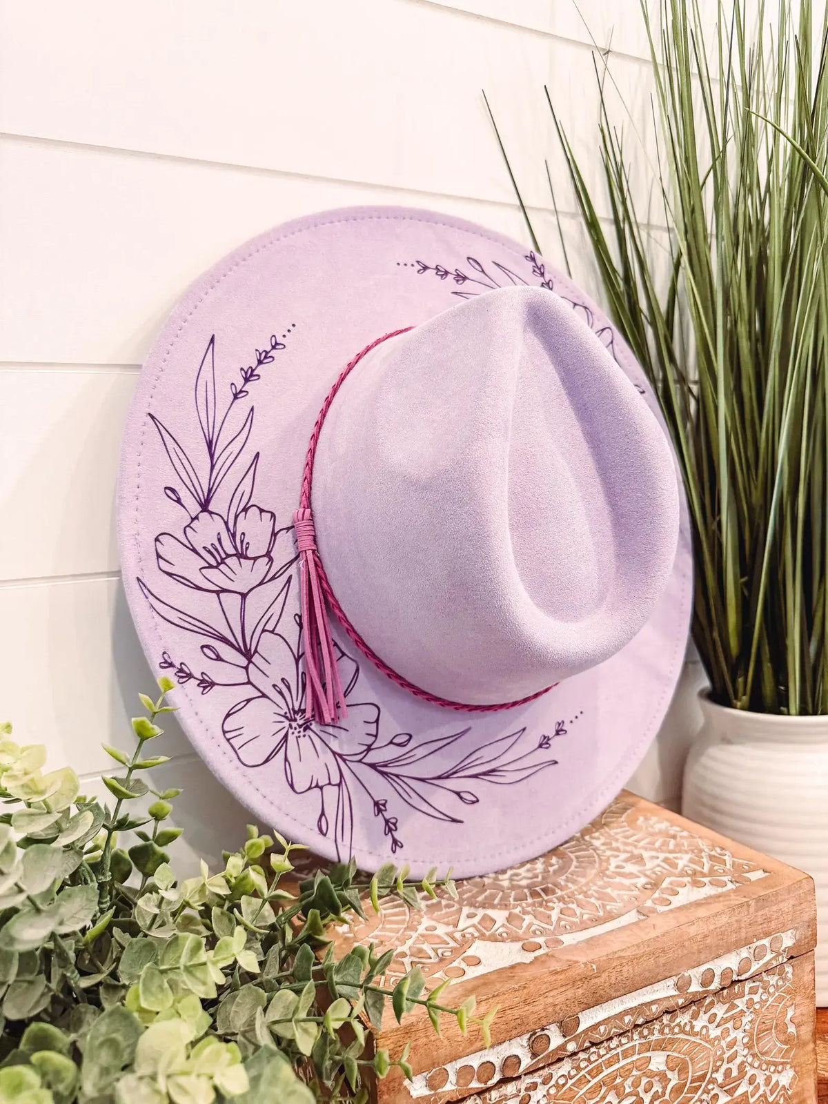 Engraved Floral Hat