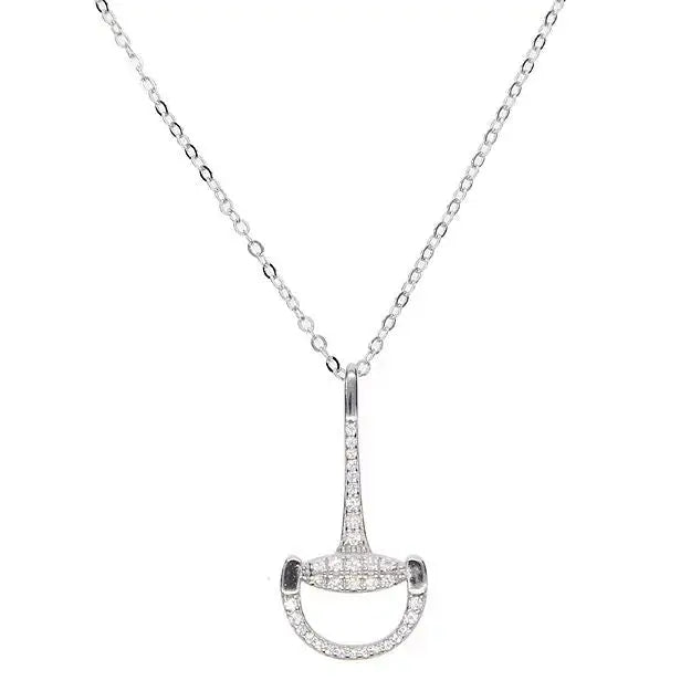 Sterling Silver & Cz D Bit Neckace