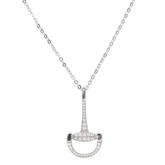 Sterling Silver & Cz D Bit Neckace