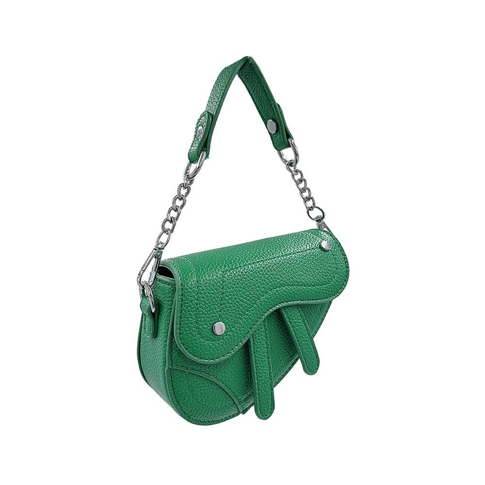Faux Leather Mini Saddle Shoulder Crossbody Bag
