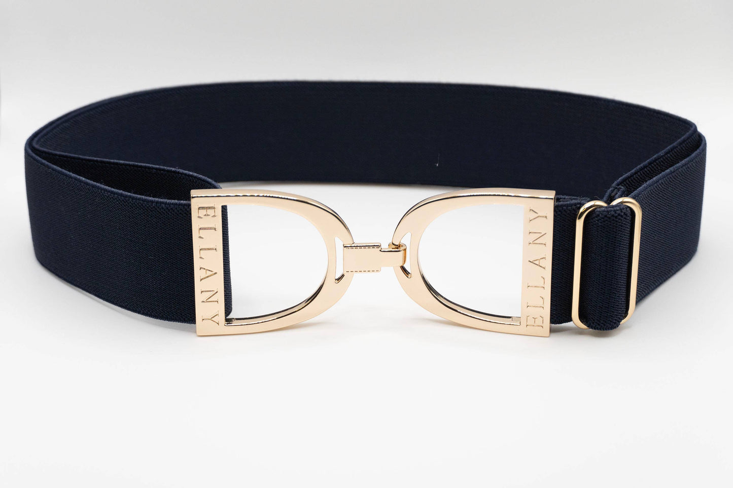 Navy - 1.5" Gold Stirrup Equestrian Elastic Belt