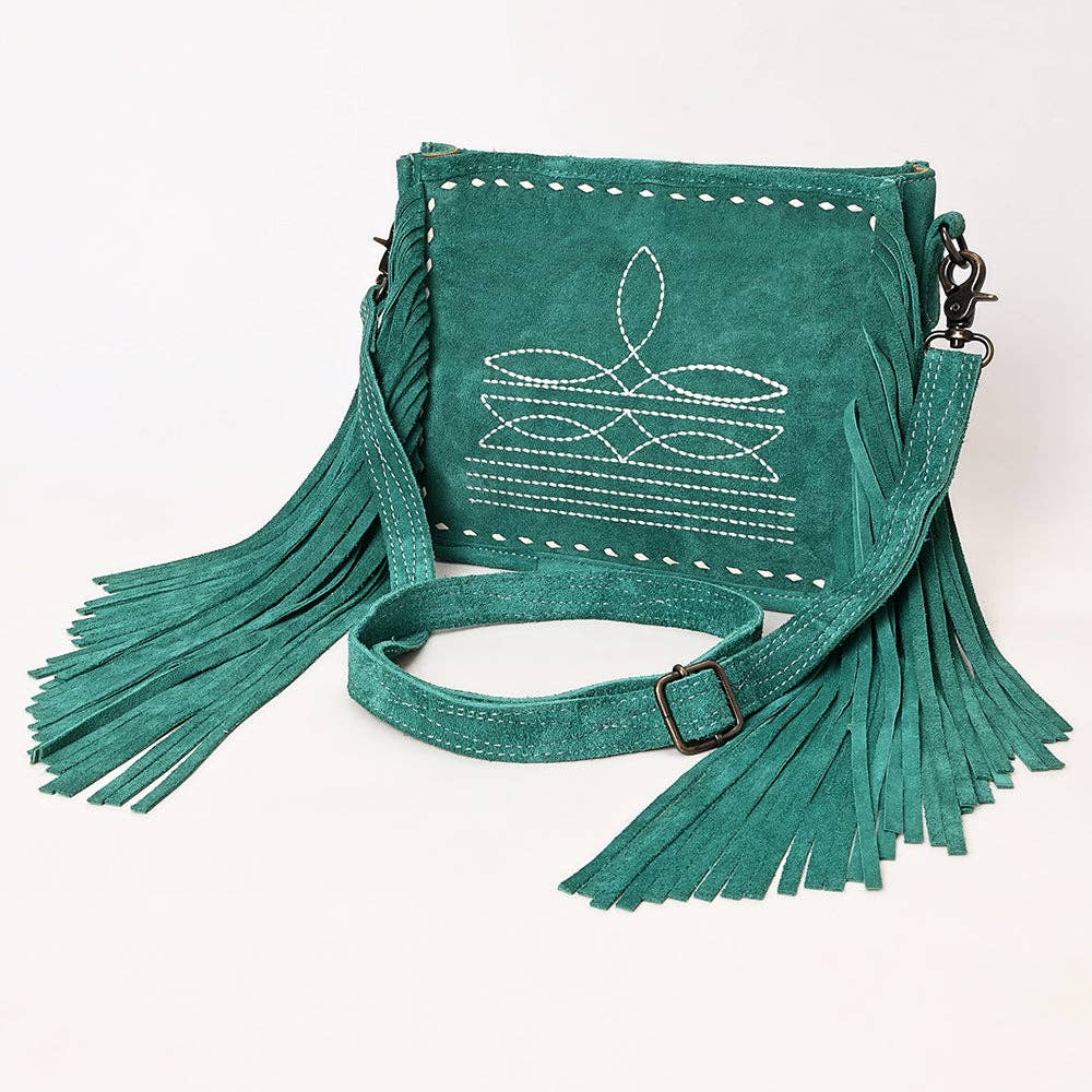 American Darling Western Genuine Suede Leather Crossbody Bag
