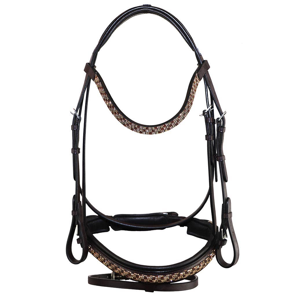 Bonn Crank - Leather Dressage Horse Bridle With Flash