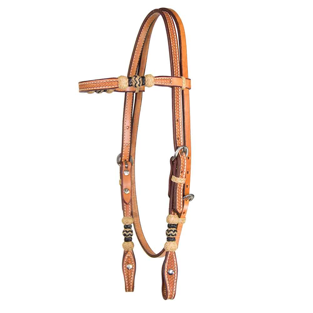 Tough1 Headstall with Rawhide Horse Light Oil