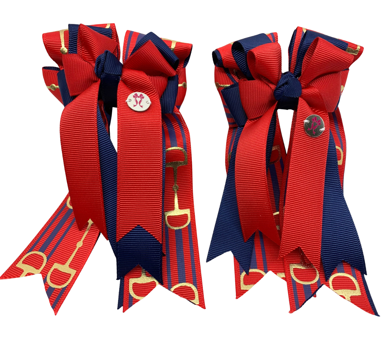 PonyTail Bows- Red/Navy Bits
