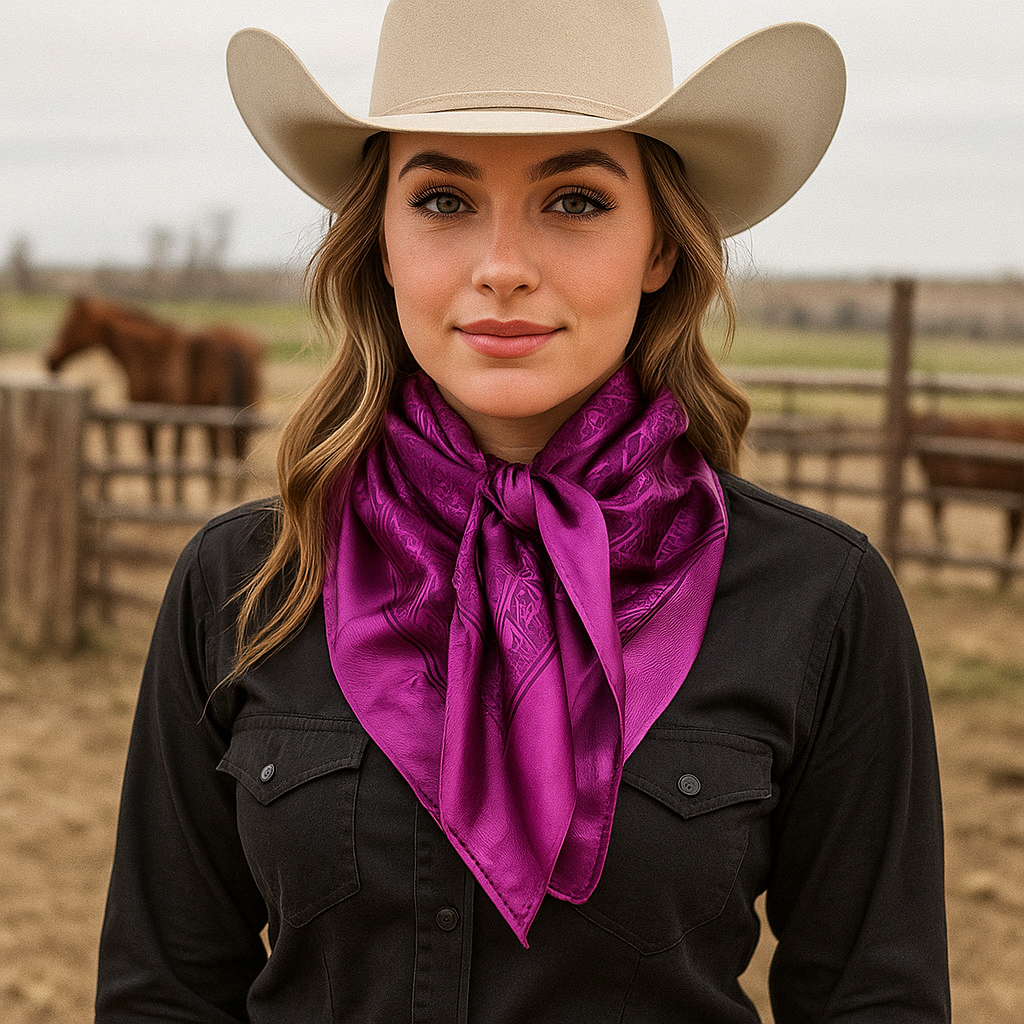 35X35" Purple Jacquard Wild Rag / Scarf WR4088