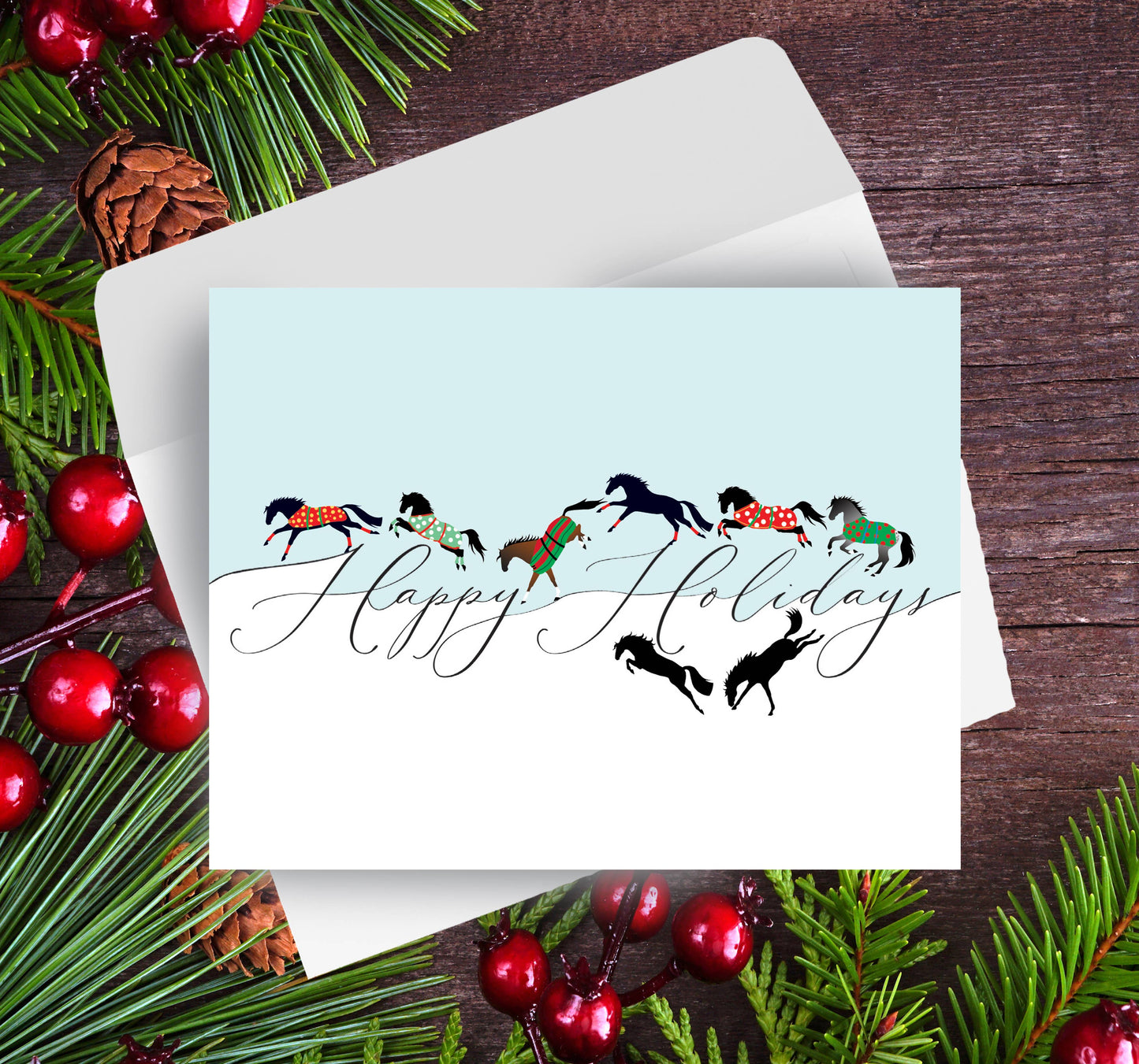 Horse Boxed Christmas Cards / Canter & Jumping / 8 Holiday