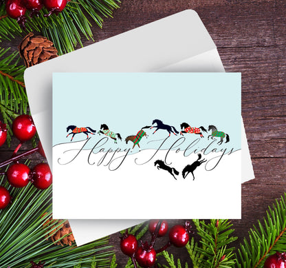 Horse Boxed Christmas Cards / Canter & Jumping / 8 Holiday