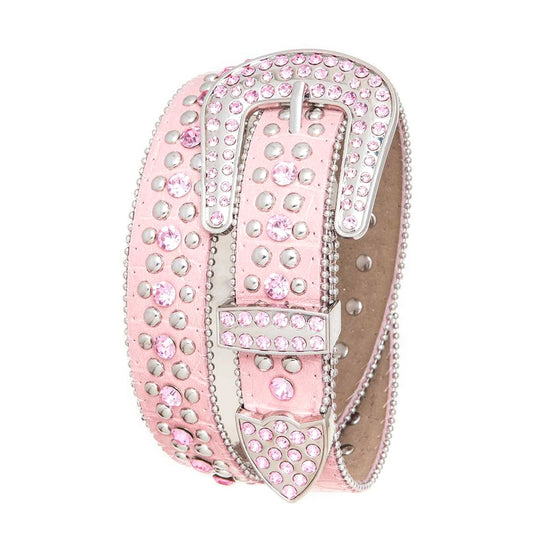 Pink Youth Crystal Western Belt