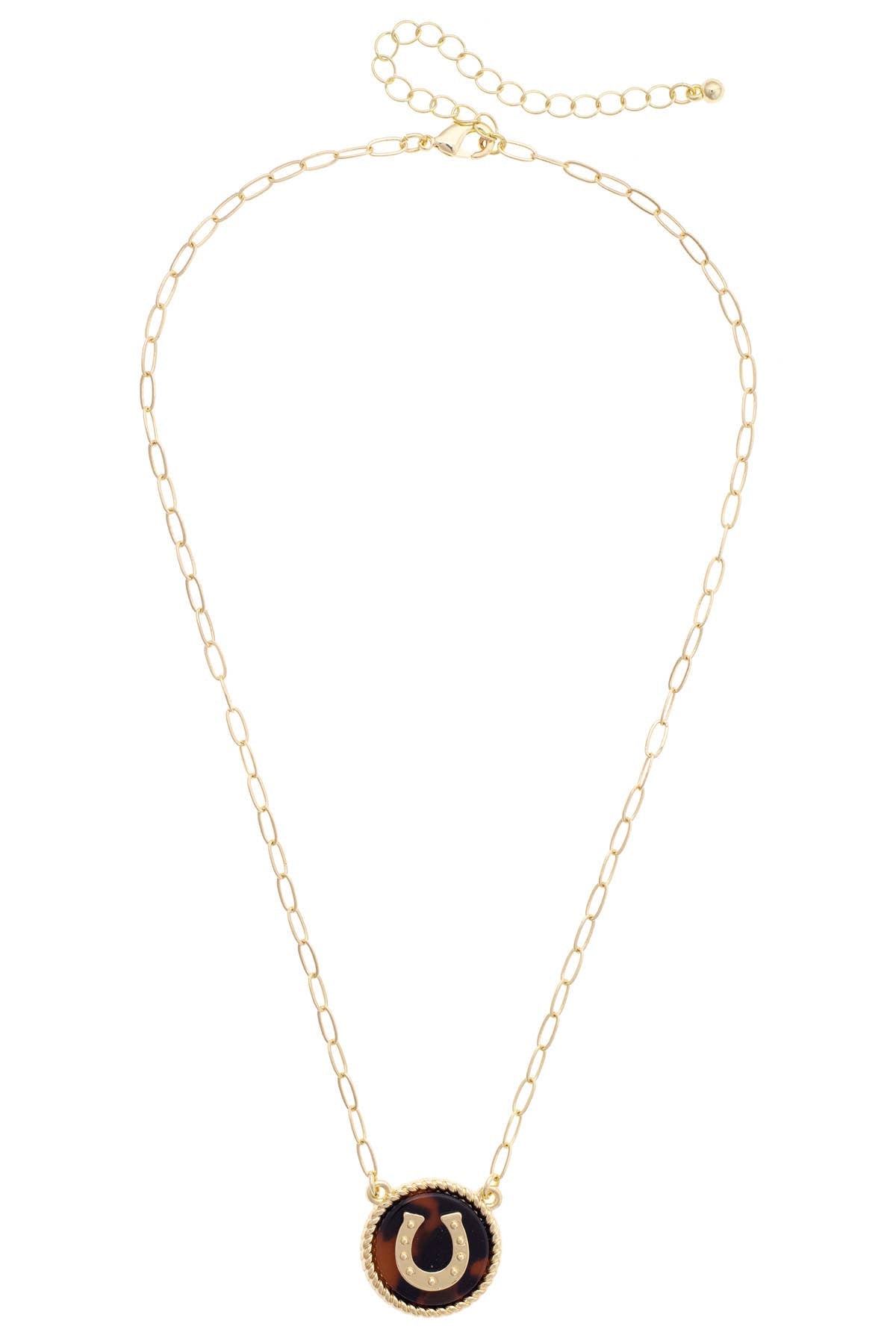 Katherine Horseshoe Necklace in Tortoise