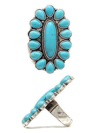 ( A495 )  TURQUOISE STRETCH RING