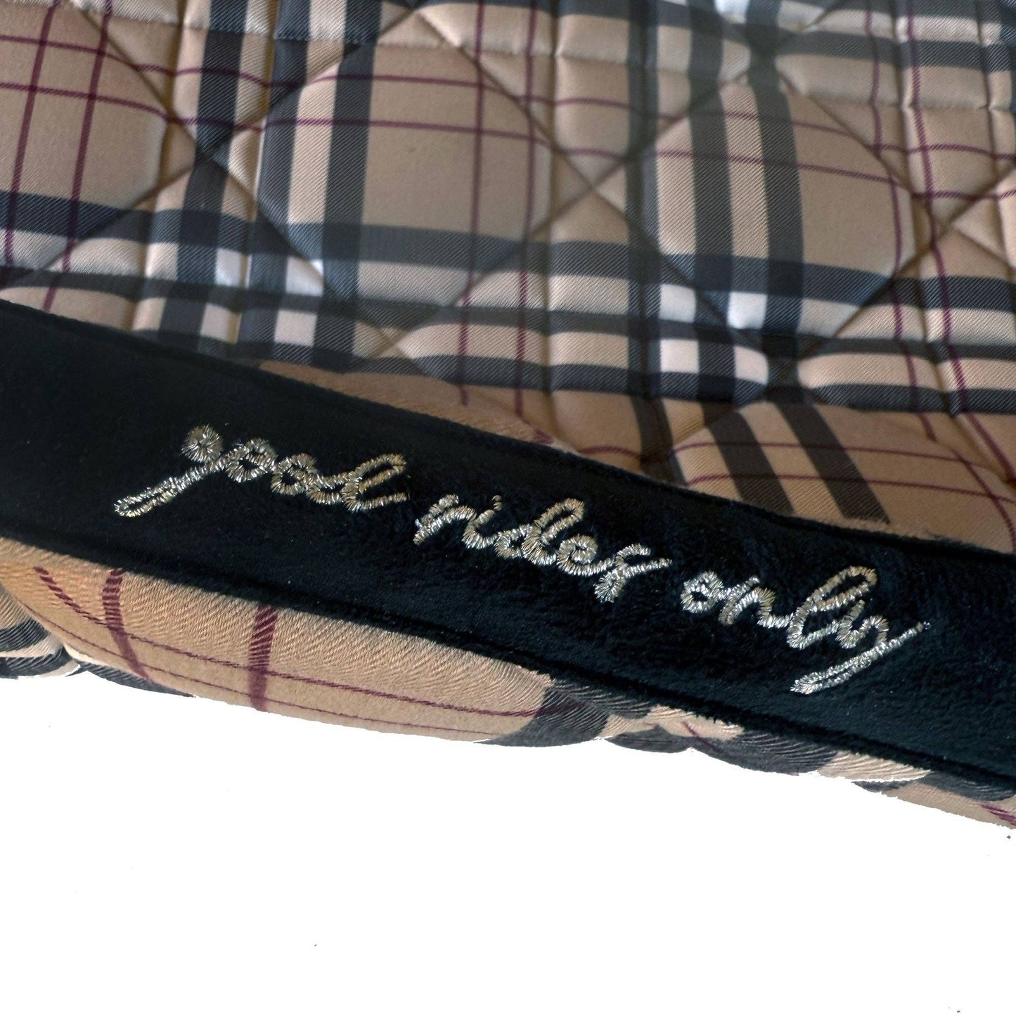 Dapplebay Holiday Plaid Dressage Saddle Pad-Tan