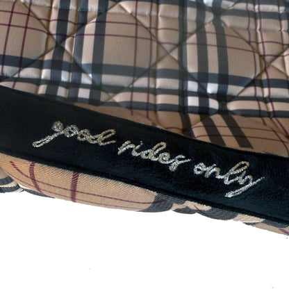 Dapplebay Holiday Plaid Dressage Saddle Pad-Tan
