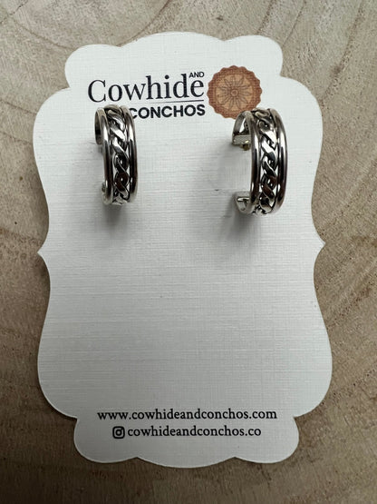 Elaine Tahe Sterling Silver Hoop Earrings