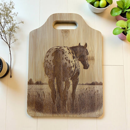 Appaloosa Bottom Horse Bamboo Cutting, cheese board