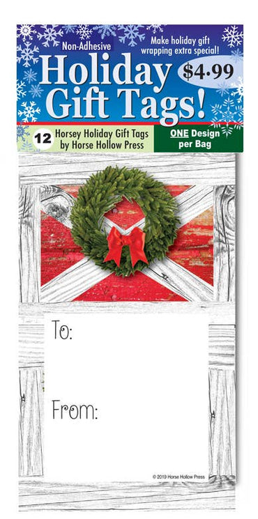 Horse Gift Tags 1 Package / 12 Barn Door Christmas Holiday